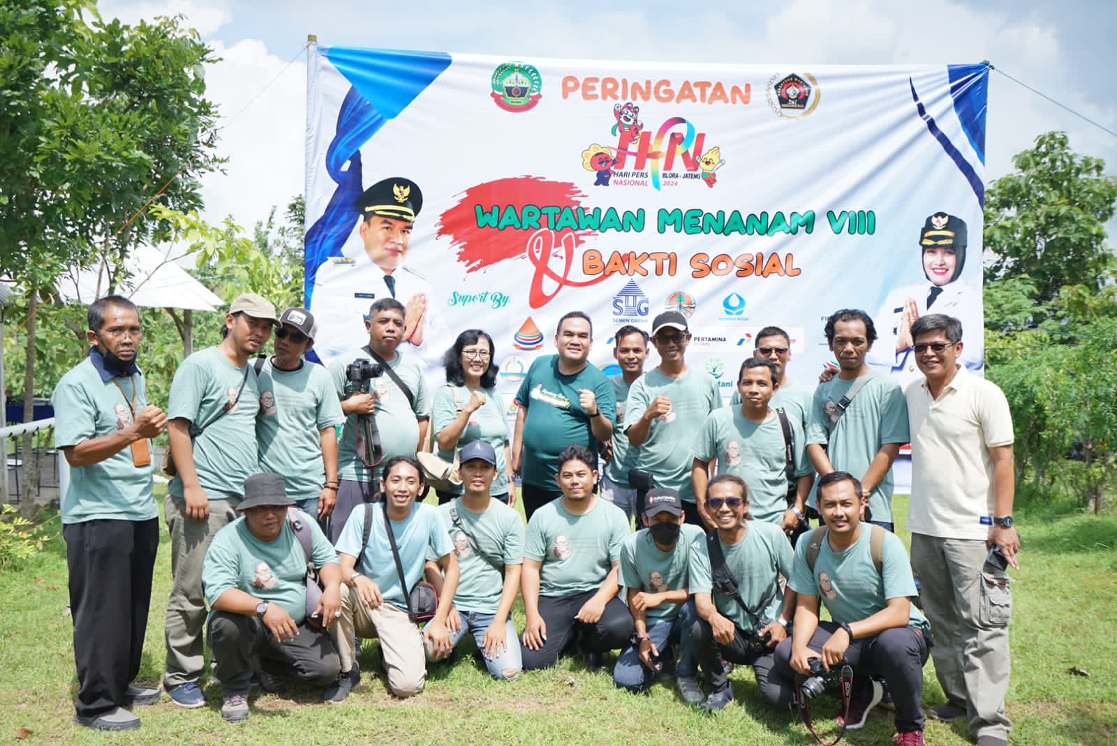 Bupati Blora, Arief Rohman menghadiri peringatan Hari Pers Nasional di Bukit Kunci, Desa Bangowan, Jiken, Blora, Jawa Tengah, Jumat (8/2/2024)