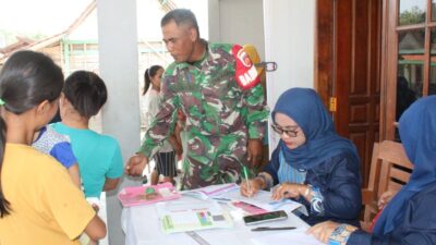 Satgas TMMD 122 Dampingi Posyandu Balita di Rumah Orangtua Pratama Arhan