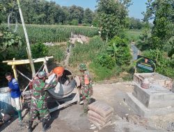 Sinergi TNI dan Warga, Pembangunan Jembatan Gantung Garuda di Nglebur Jiken Blora Dorong Ekonomi Desa