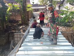 Pemasangan Rangka Besi di Jembatan Garuda Klopoduwur Blora Dimulai