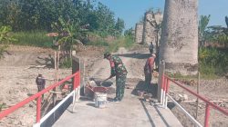 TNI dan Warga Percepat Penyelesaian Jembatan Aramco di Randublatung Blora